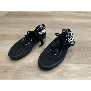 Vans‎ U Authentic Hi 2 Black Zebra Double Hi Top Fold Sneaker Men 8.5 Women 10